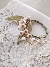 画像2: 布花　〜スズランの小さなリース〜 (2)