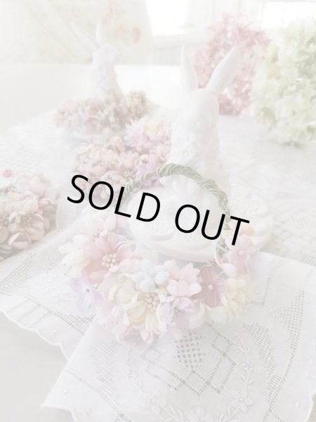 画像2: 布花　〜パステル色の小花のリース〜 (2)