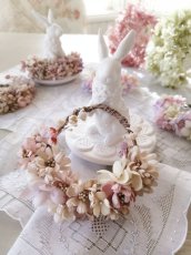 画像2: 布花　〜パステル色の小花のリース〜 (2)