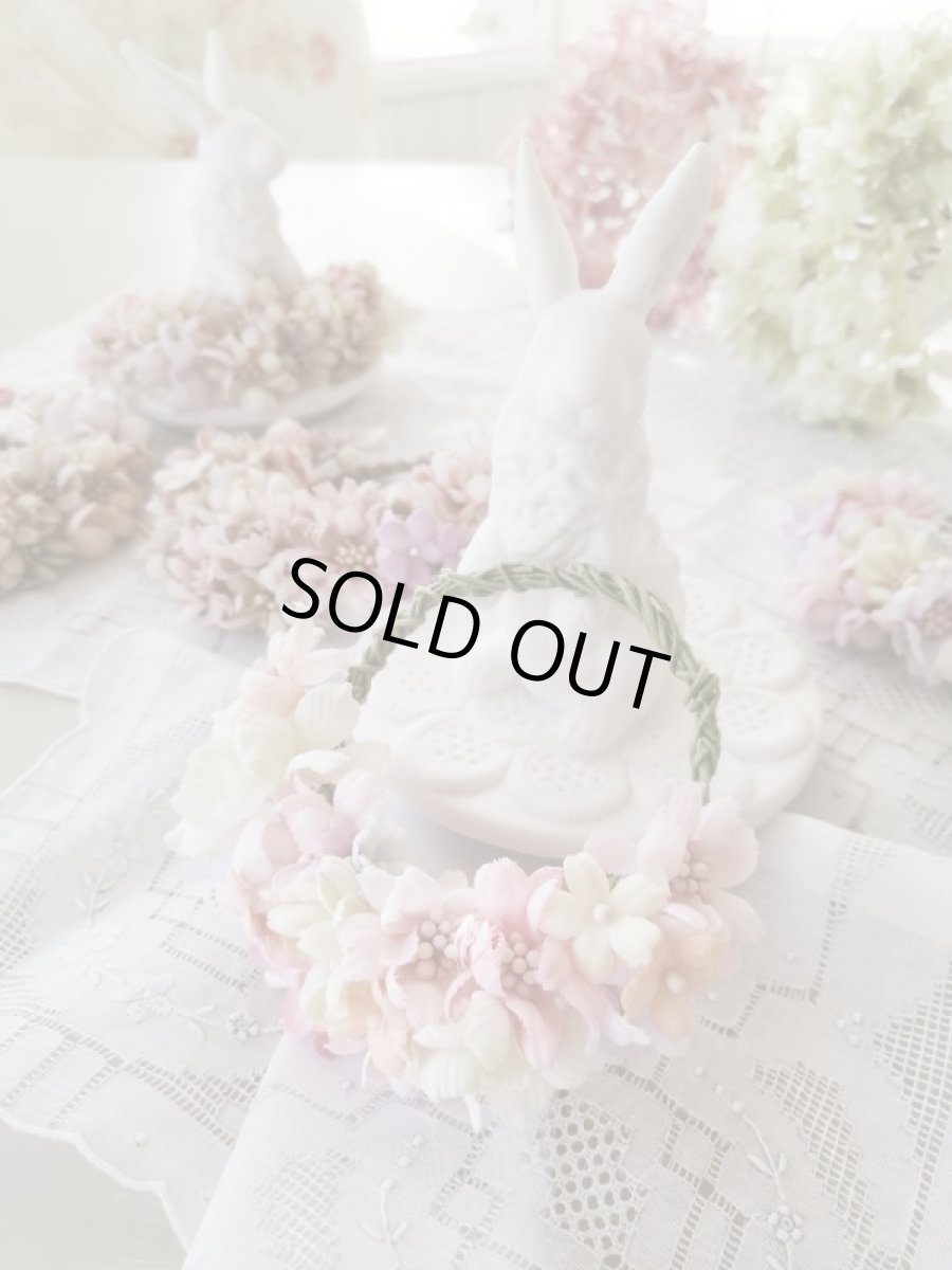 画像2: 布花　〜パステル色の小花のリース〜 (2)