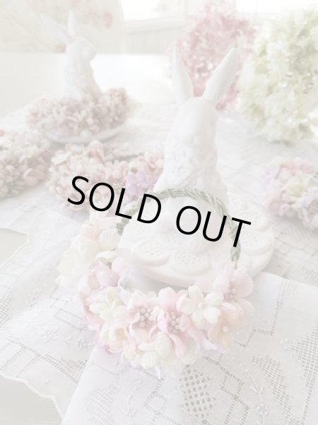 画像2: 布花　〜パステル色の小花のリース〜 (2)