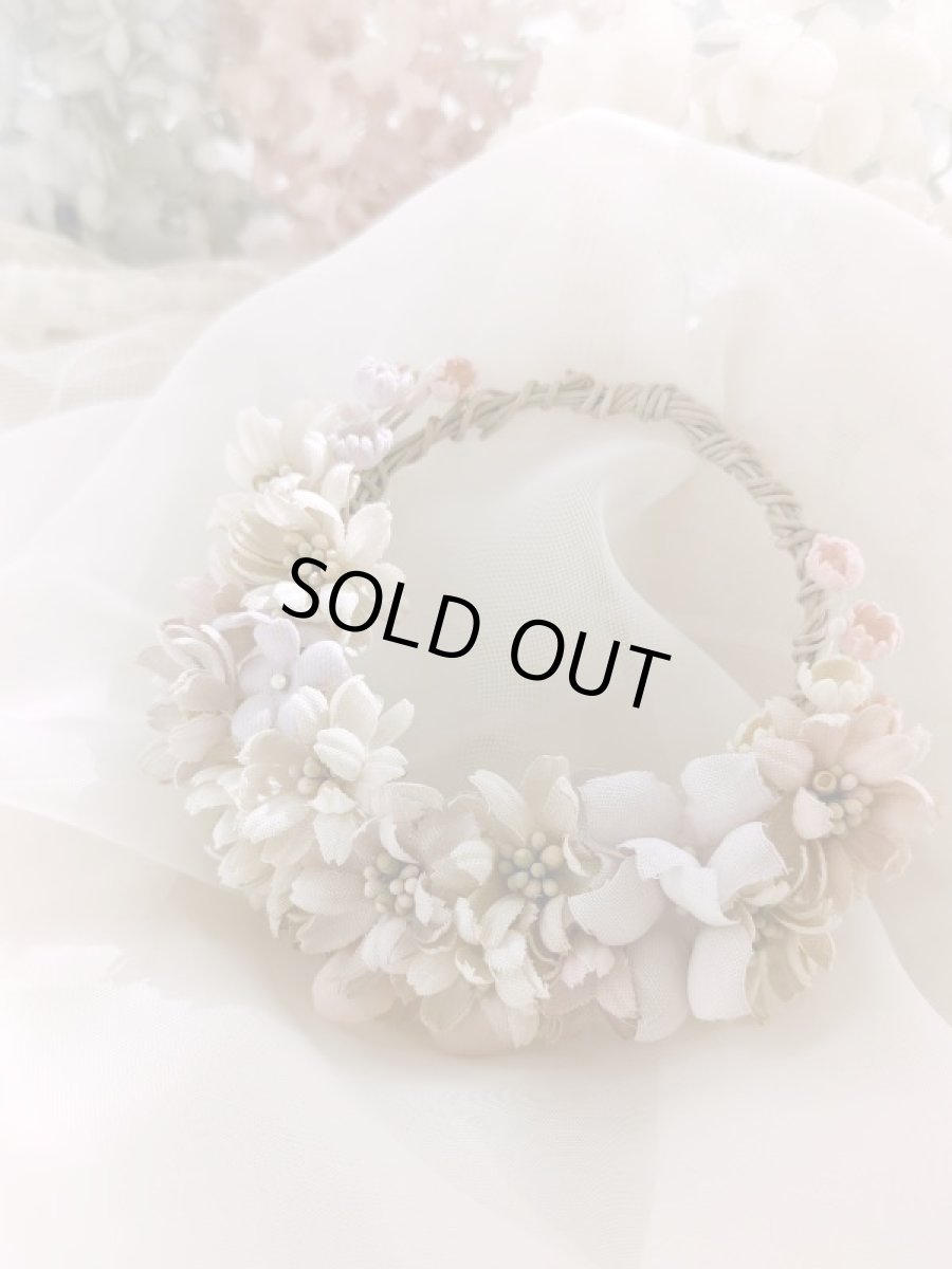 画像2: 布花　〜パステル色の小花のリース〜 (2)