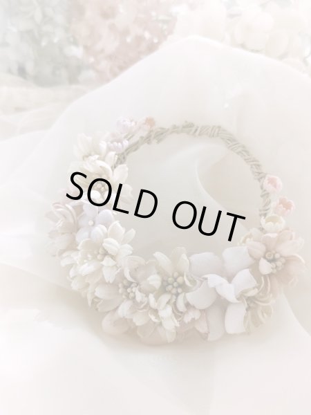 画像2: 布花　〜パステル色の小花のリース〜 (2)