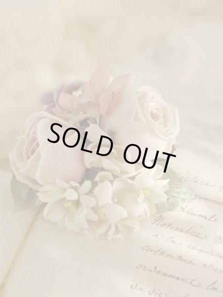 画像5: 布花　〜アンティークピンクな薔薇のコサージュ〜 (5)