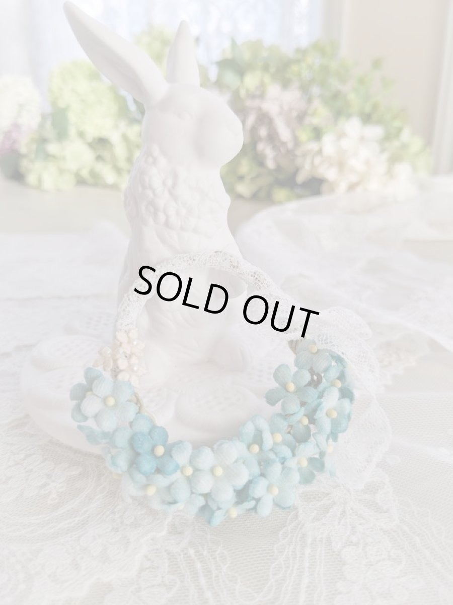 画像2: 布花　〜忘れな草の小さなリース〜 (2)