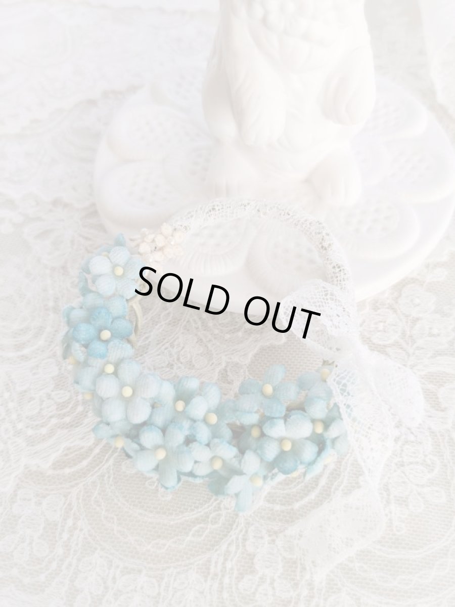 画像1: 布花　〜忘れな草の小さなリース〜 (1)