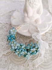 画像1: 布花　〜忘れな草の小さなリース〜 (1)