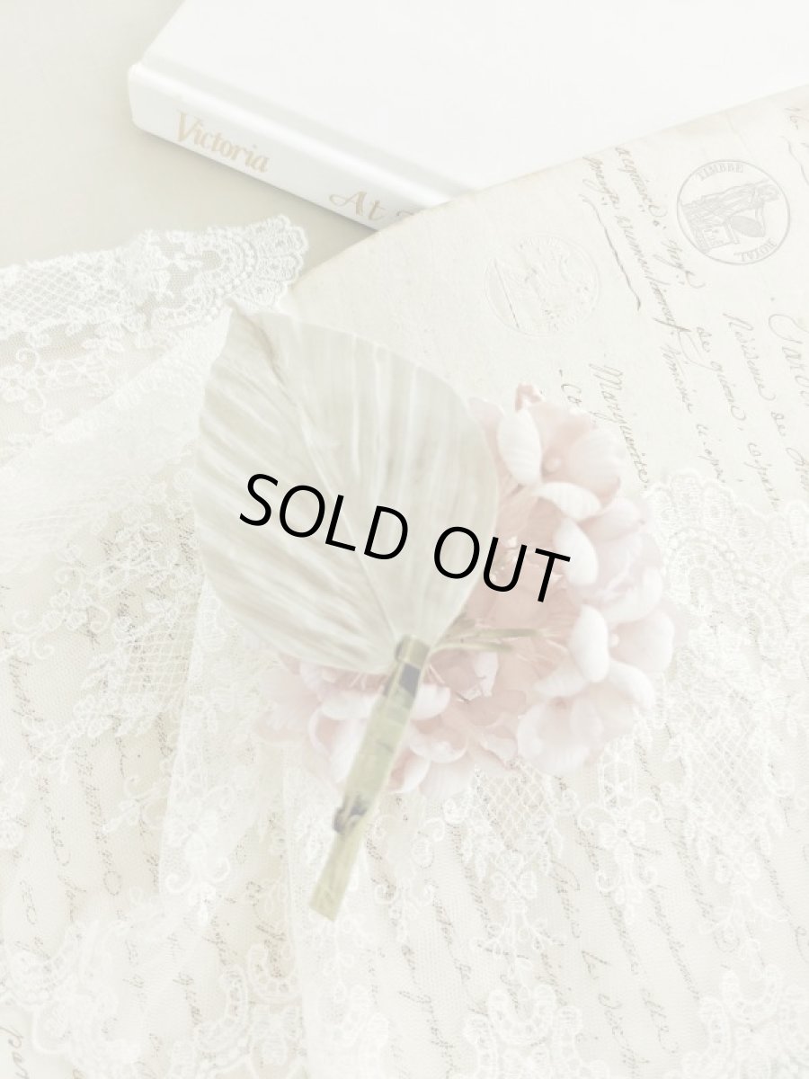 画像3: 布花　〜優しいピンクの紫陽花のコサージュ〜 (3)