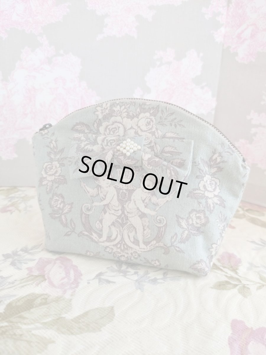 画像1: ヴィクトリアンなリボンのポーチ完成品（MISIHO)  (1)