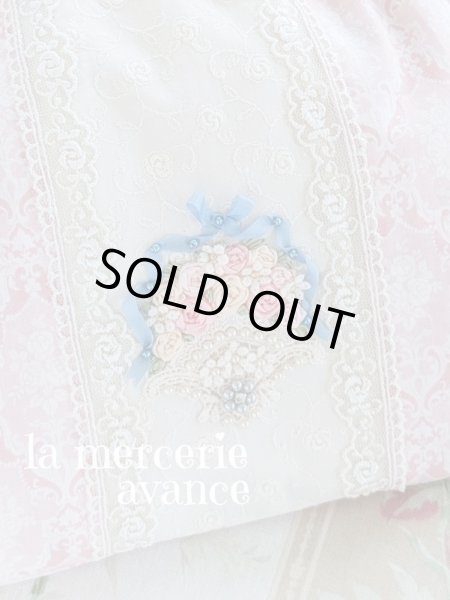 画像2: 【キットの完成品】リボン刺繍の巾着バッグ (2)