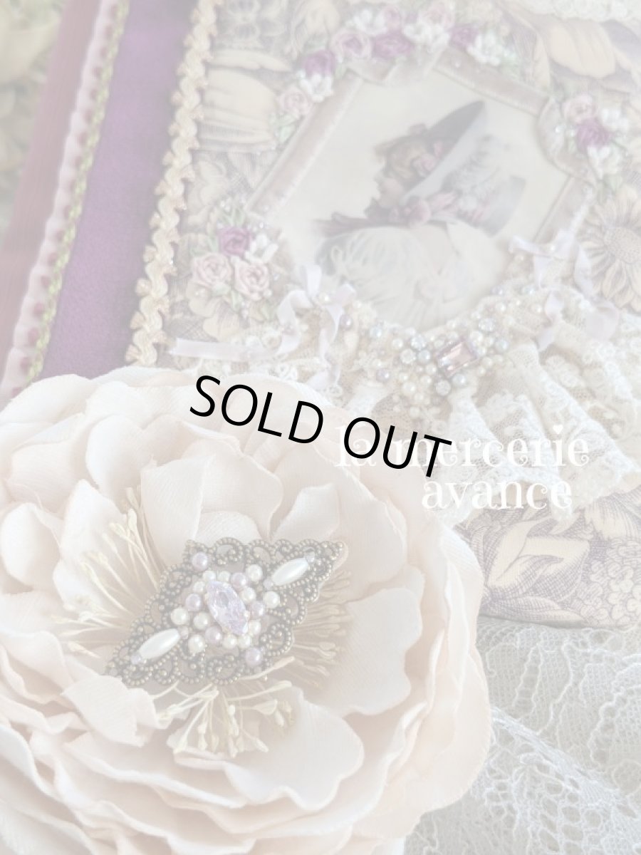 画像2: ヴィクトリアンなポーチ完成品　ブローチ付き　 (akiko) (2)