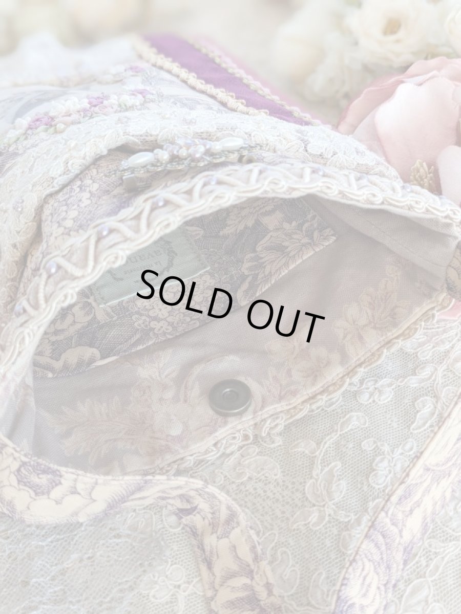 画像7: ヴィクトリアンなポーチ完成品　ブローチ付き　 (akiko) (7)