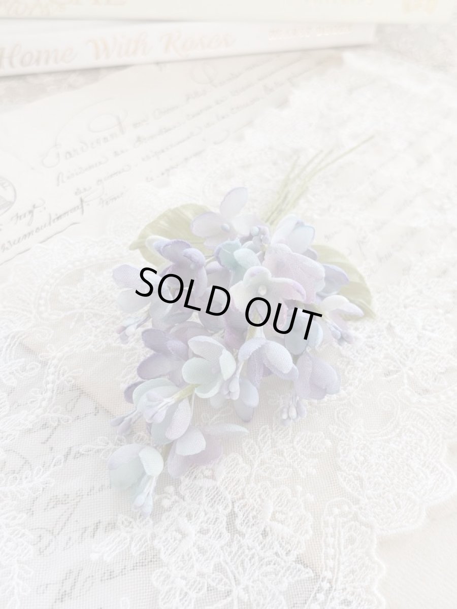 画像1: 布花　〜ブルーパープルのライラックのミニのブーケ〜 (1)