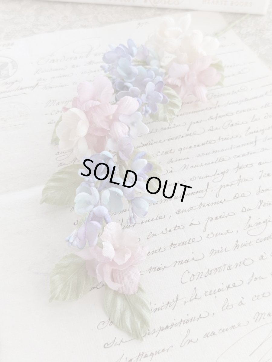 画像2: 布花　〜紫陽花とライラックのガーランド〜 (2)