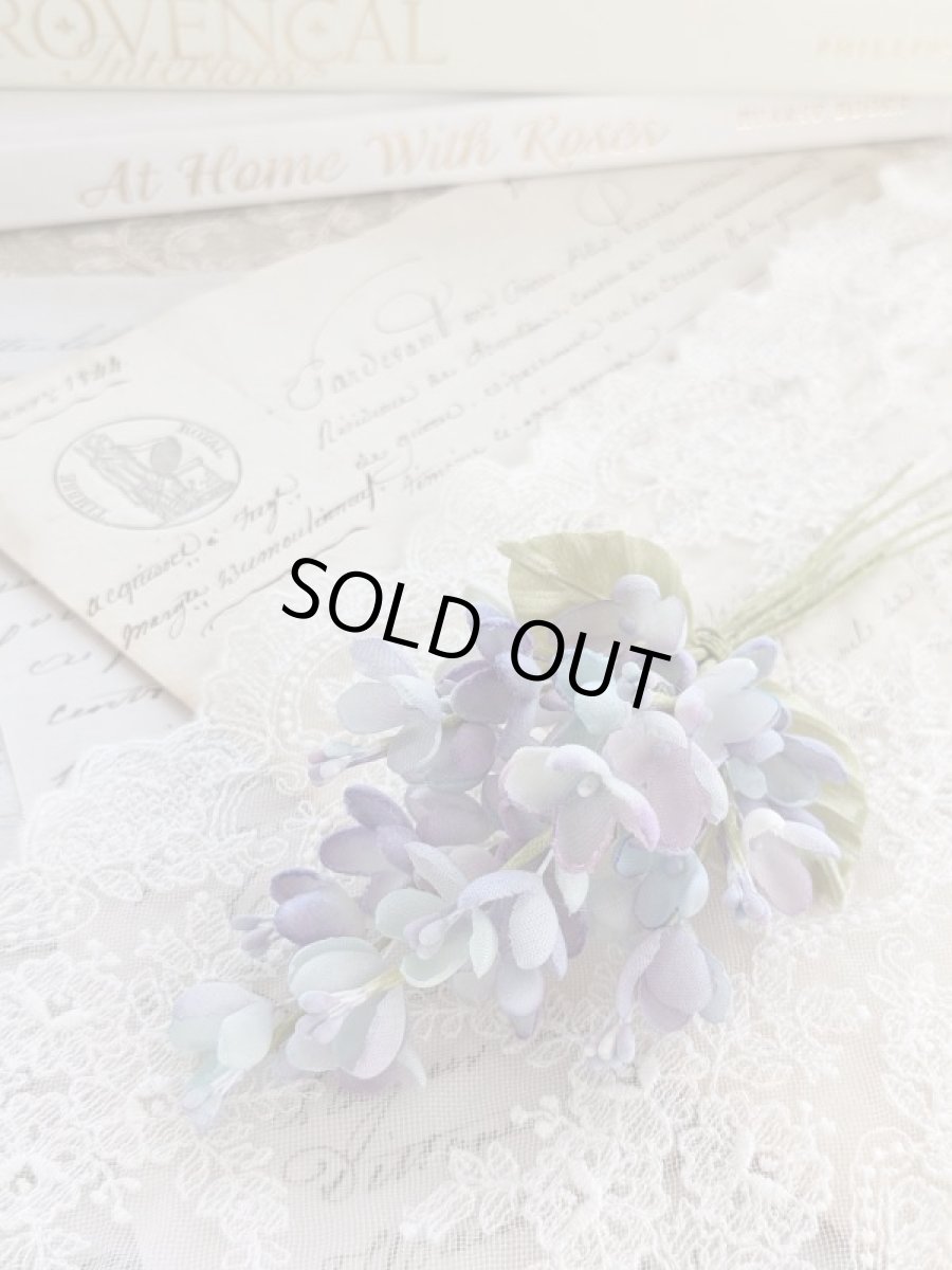 画像2: 布花　〜ブルーパープルのライラックのミニのブーケ〜 (2)