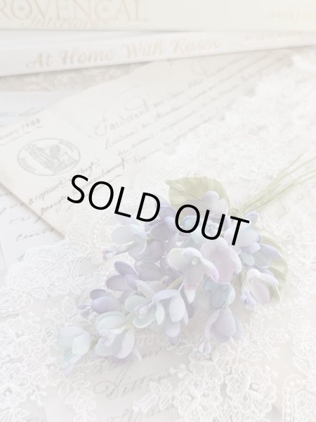 画像2: 布花　〜ブルーパープルのライラックのミニのブーケ〜 (2)