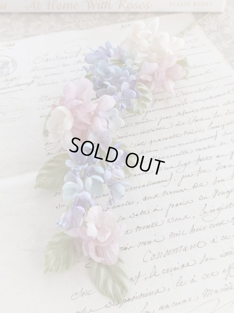 画像1: 布花　〜紫陽花とライラックのガーランド〜 (1)