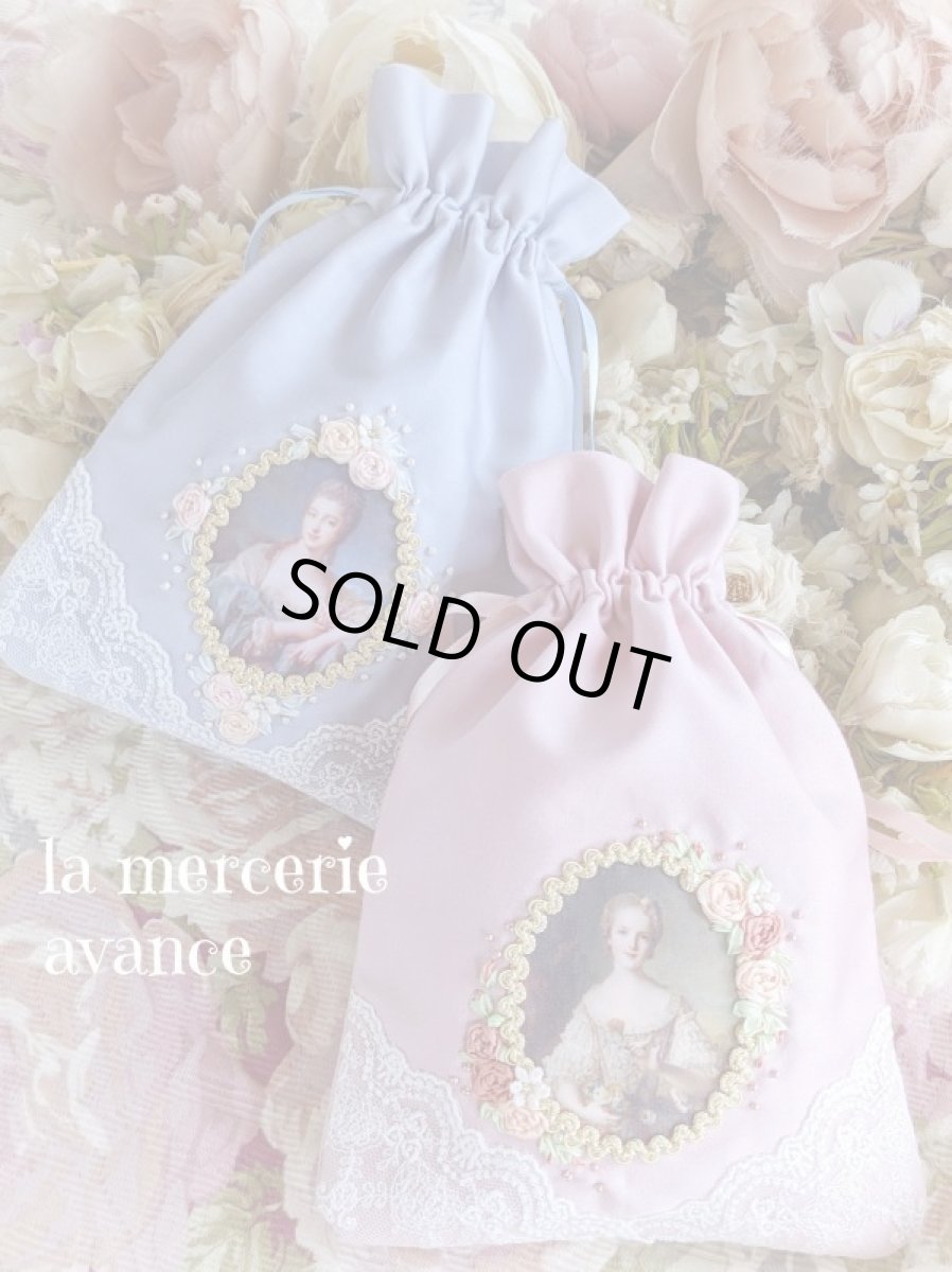 画像3: 【キットの完成品】綿サテン生地の巾着の（ピンク） (3)