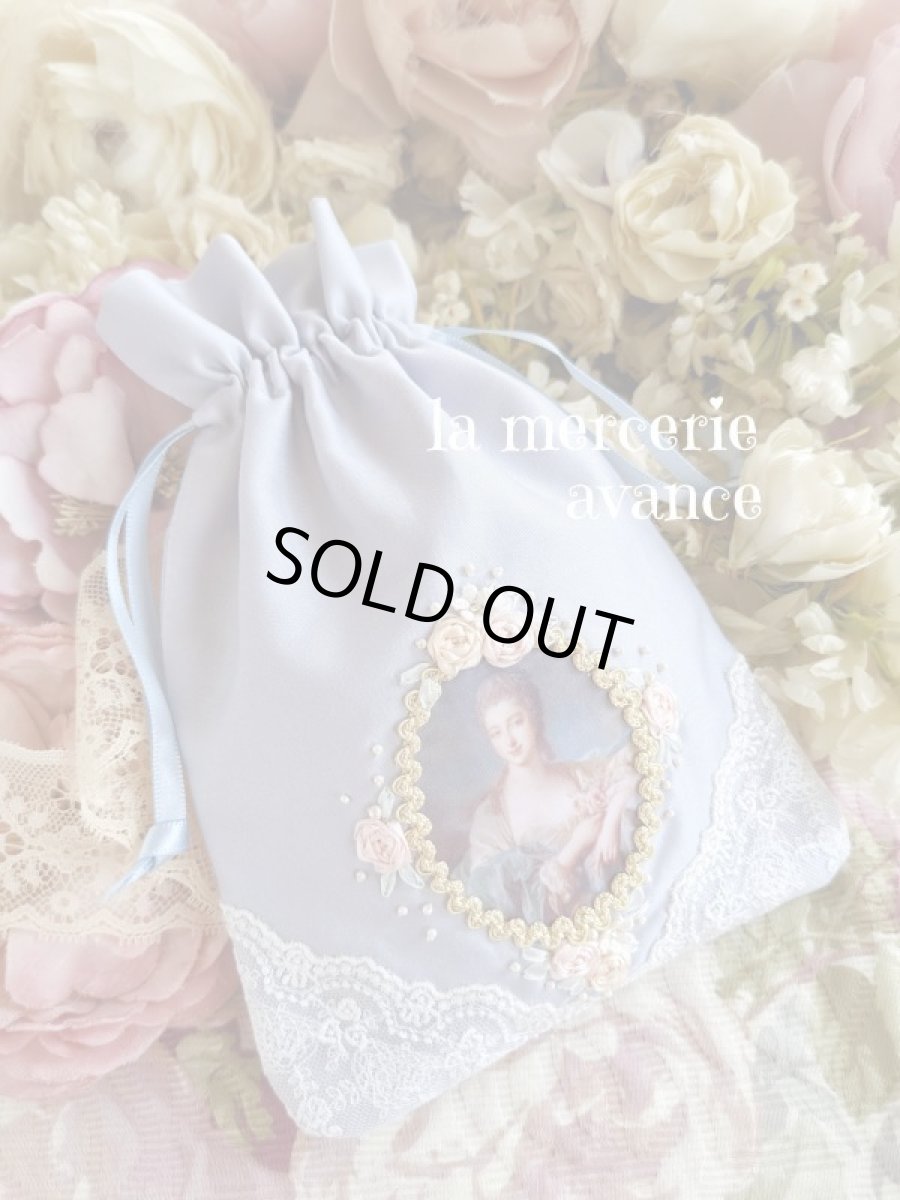 画像2: 麺サテン生地の巾着のキット（パープル） (2)