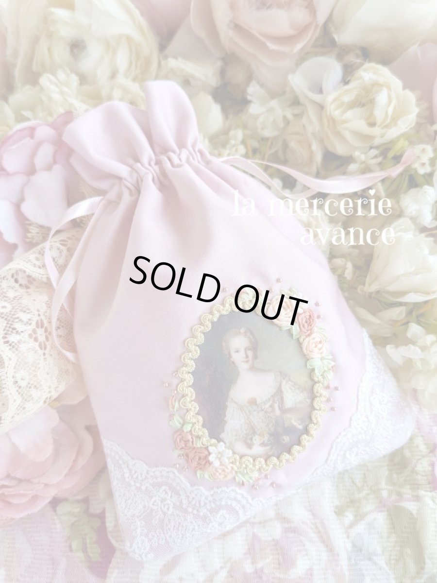 画像2: 【キットの完成品】綿サテン生地の巾着の（ピンク） (2)