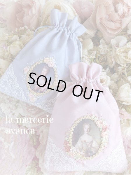 画像3: 【キットの完成品】綿サテン生地の巾着 (3)