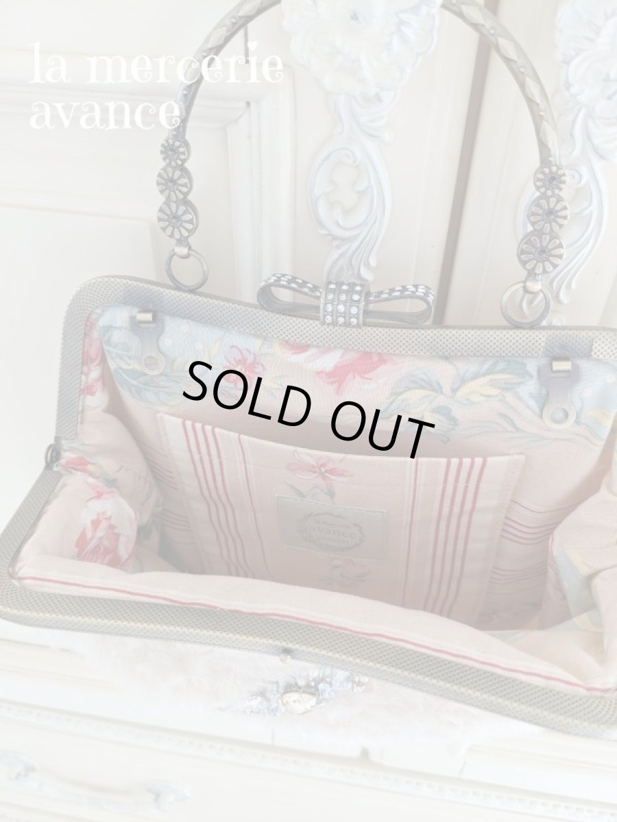 画像6: 【完成品】ジャーマンファブリックのキラキラ口金バッグ　 (akiko) (6)