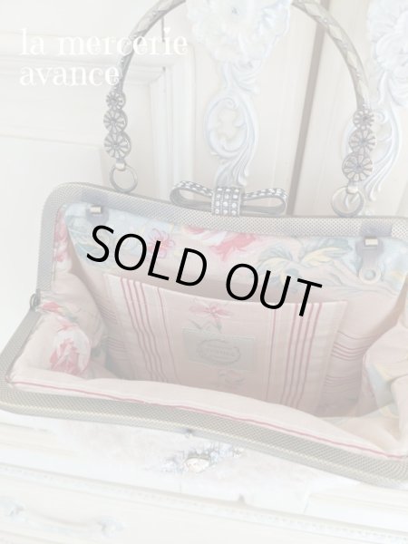 画像6: 【完成品】ジャーマンファブリックのキラキラ口金バッグ　 (akiko) (6)