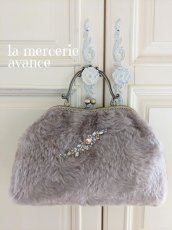 画像4: ジャーマンファブリックのキラキラ口金バッグ完成品　 (akiko) (4)