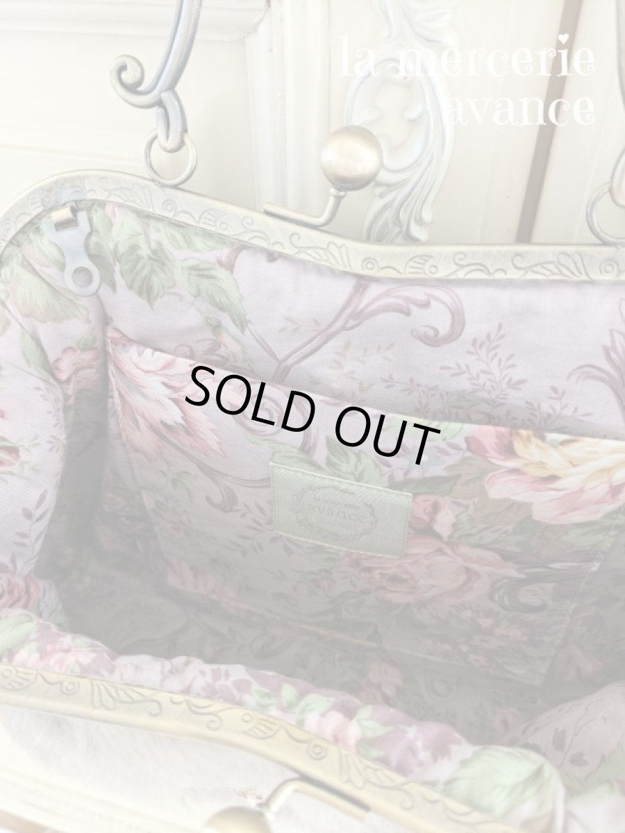 画像6: ジャーマンファブリックのキラキラ口金バッグ完成品　 (akiko) (6)