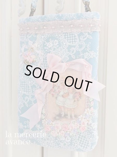 画像3: シルクリボンローズバスケットのスマホポーチ (akiko) (3)