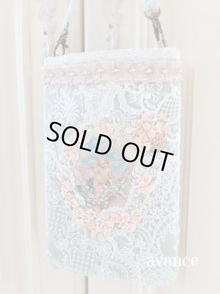 画像3: 薔薇の刺繍がたっぷりのスマホポーチA (akiko) (3)