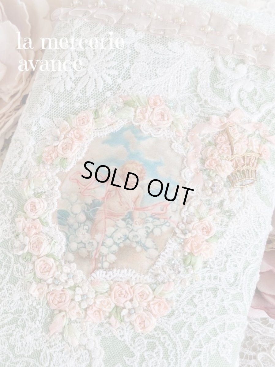 画像2: 薔薇の刺繍がたっぷりのスマホポーチA (akiko) (2)