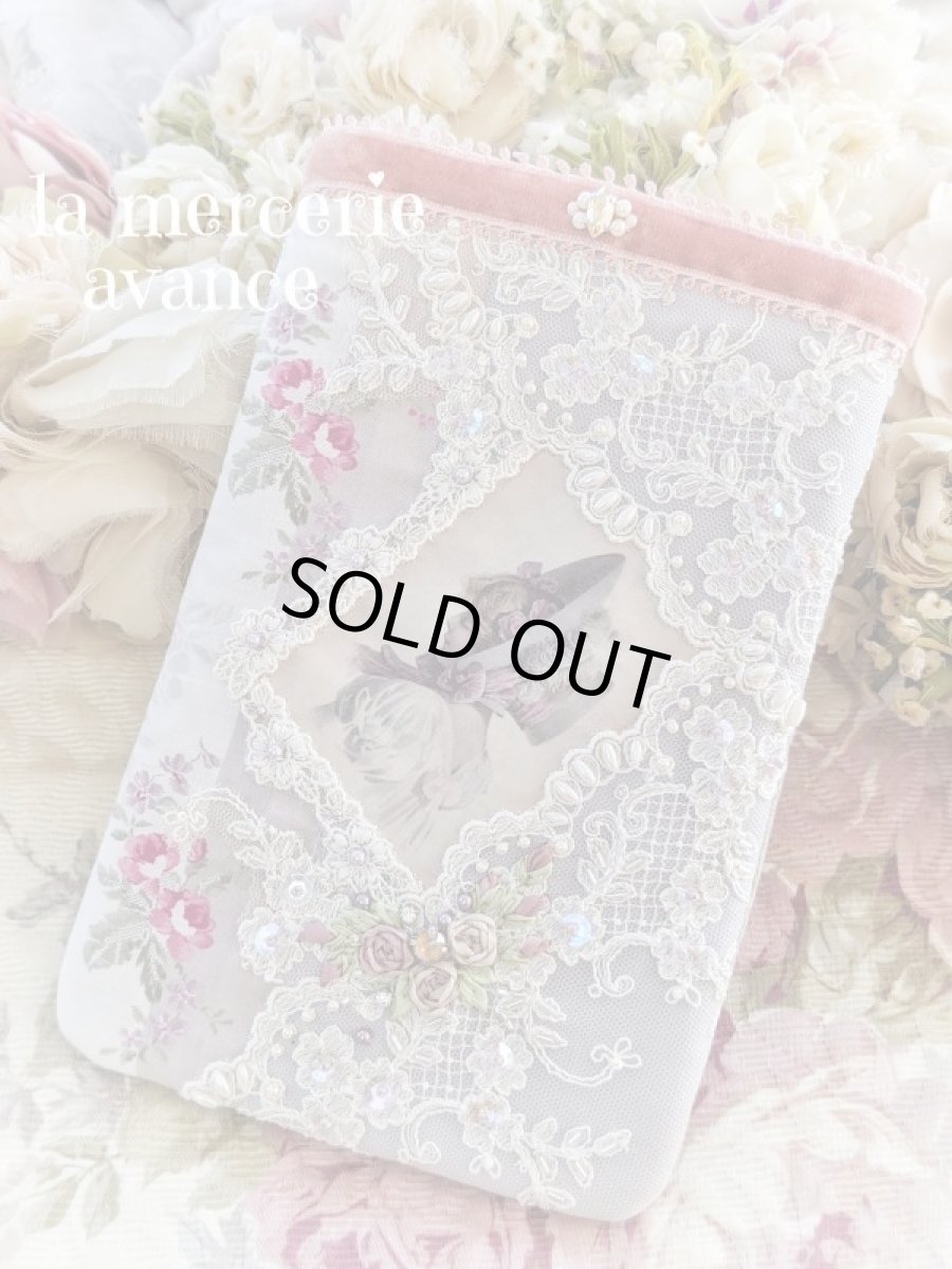 画像1: ビジューたっぷりボネットが素敵な婦人のポシェット (akiko) (1)