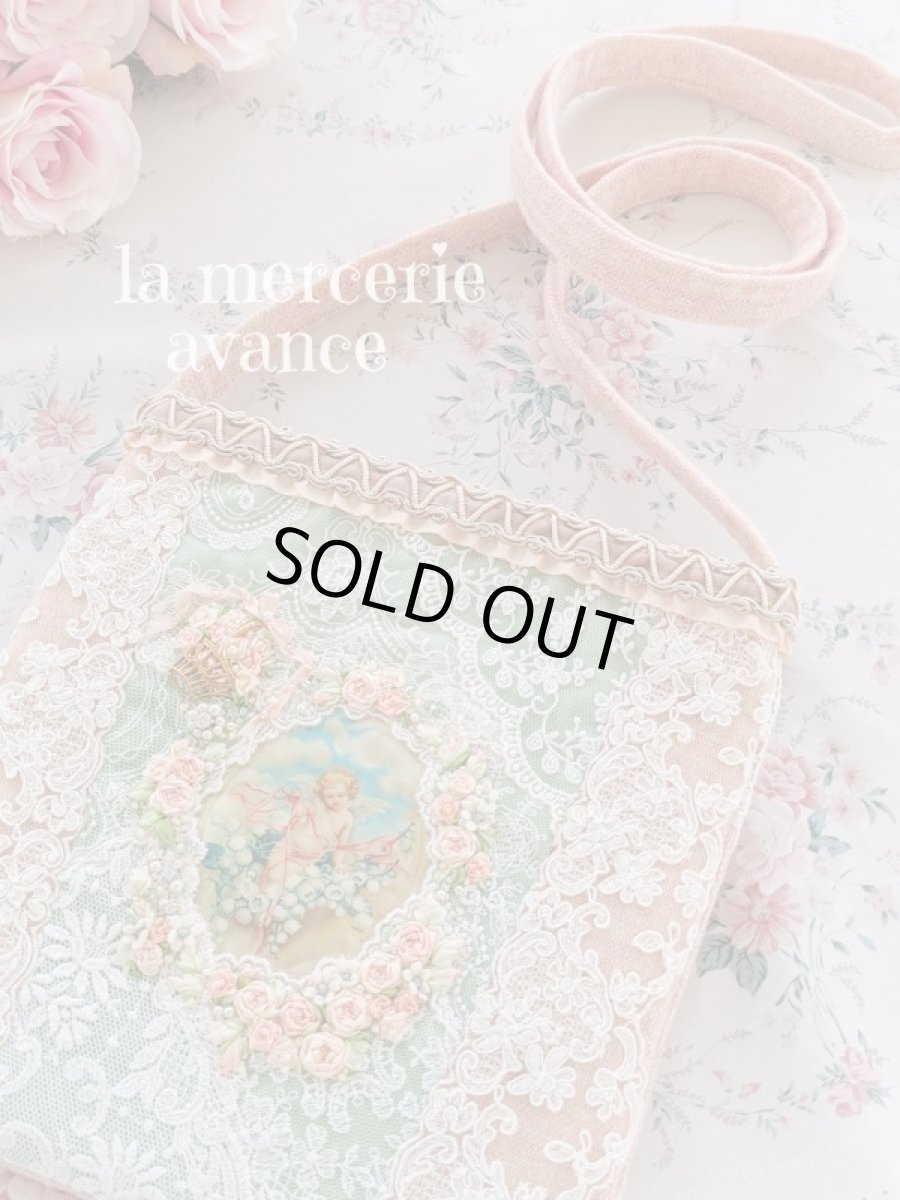 画像1: エンジェルのツイード生地のポシェット　完成品 (akiko) (1)