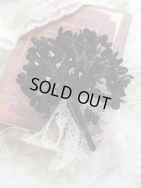 画像3: 布花　〜大人ブラックの紫陽花のコサージュ〜 (3)