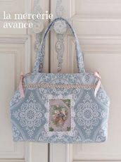 画像2: 【キット】ブルージャガード生地のバック (2)