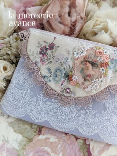 画像1: 帽子の婦人のポーチ完成品　 (akiko)