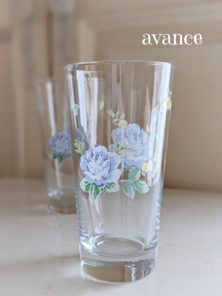 画像3: 薔薇柄のグラス2個セット (3)