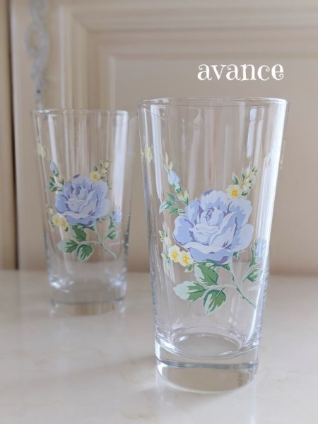 画像2: 薔薇柄のグラス2個セット (2)