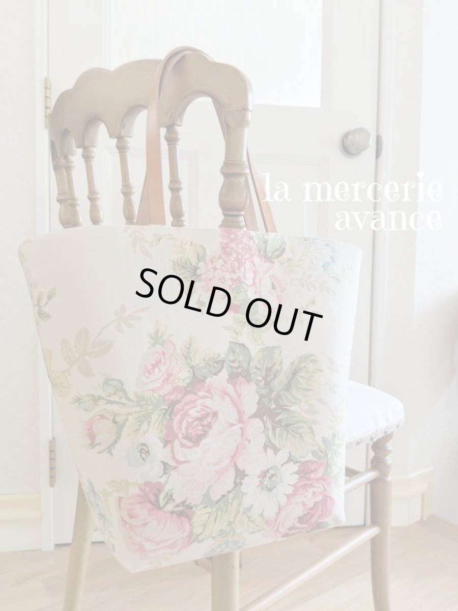 画像1: たくさん入る 綿麻生地の大きめバッグ　完成品  (1)