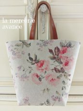 画像3: たくさん入る 綿麻生地の大きめバッグ　完成品  (3)