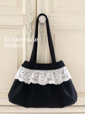 画像3: フランスレースのリネンのバッグ　おまけのポーチ付き　完成品 (akiko) (3)