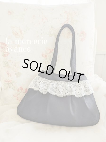 画像2: フランスレースのリネンのバッグ　おまけのポーチ付き　完成品 (akiko) (2)