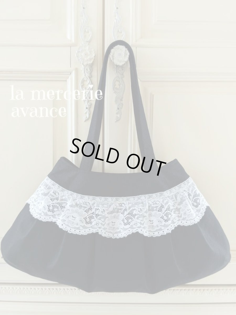 画像2: フランスレースのリネンのバッグ　おまけのポーチ付き　W 52 完成品 (akiko) (2)