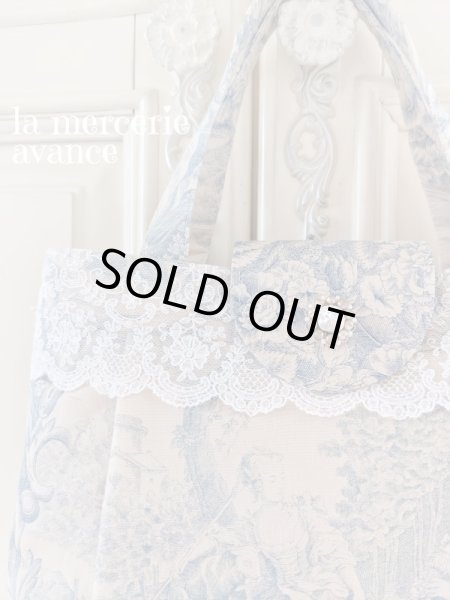 画像2: 【完成品】トワル・ド・ジュイとキラキラスワロのモチーフバッグ  (akiko)   (2)