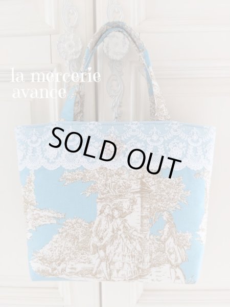 画像3: 【完成品】トワル・ド・ジュイとキラキラスワロのモチーフバッグ  (akiko)   (3)