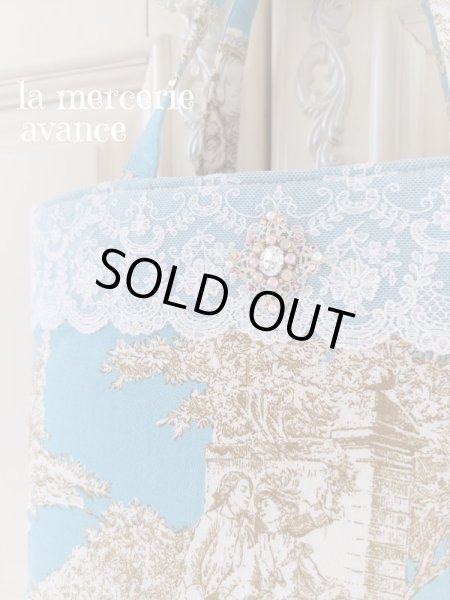 画像6: 【完成品】トワル・ド・ジュイとキラキラスワロのモチーフバッグ  (akiko)   (6)