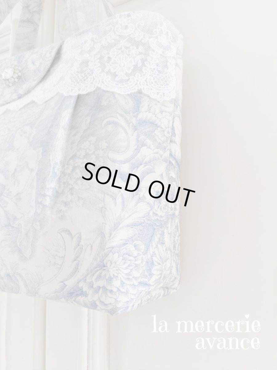 画像3: 【完成品】トワル・ド・ジュイとキラキラスワロのモチーフバッグ　 (akiko) 　 (3)