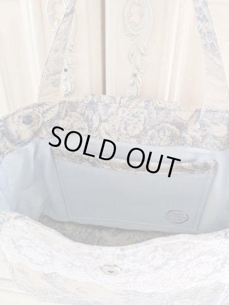 画像5: 【完成品】トワル・ド・ジュイとキラキラスワロのモチーフバッグ  (akiko)   (5)