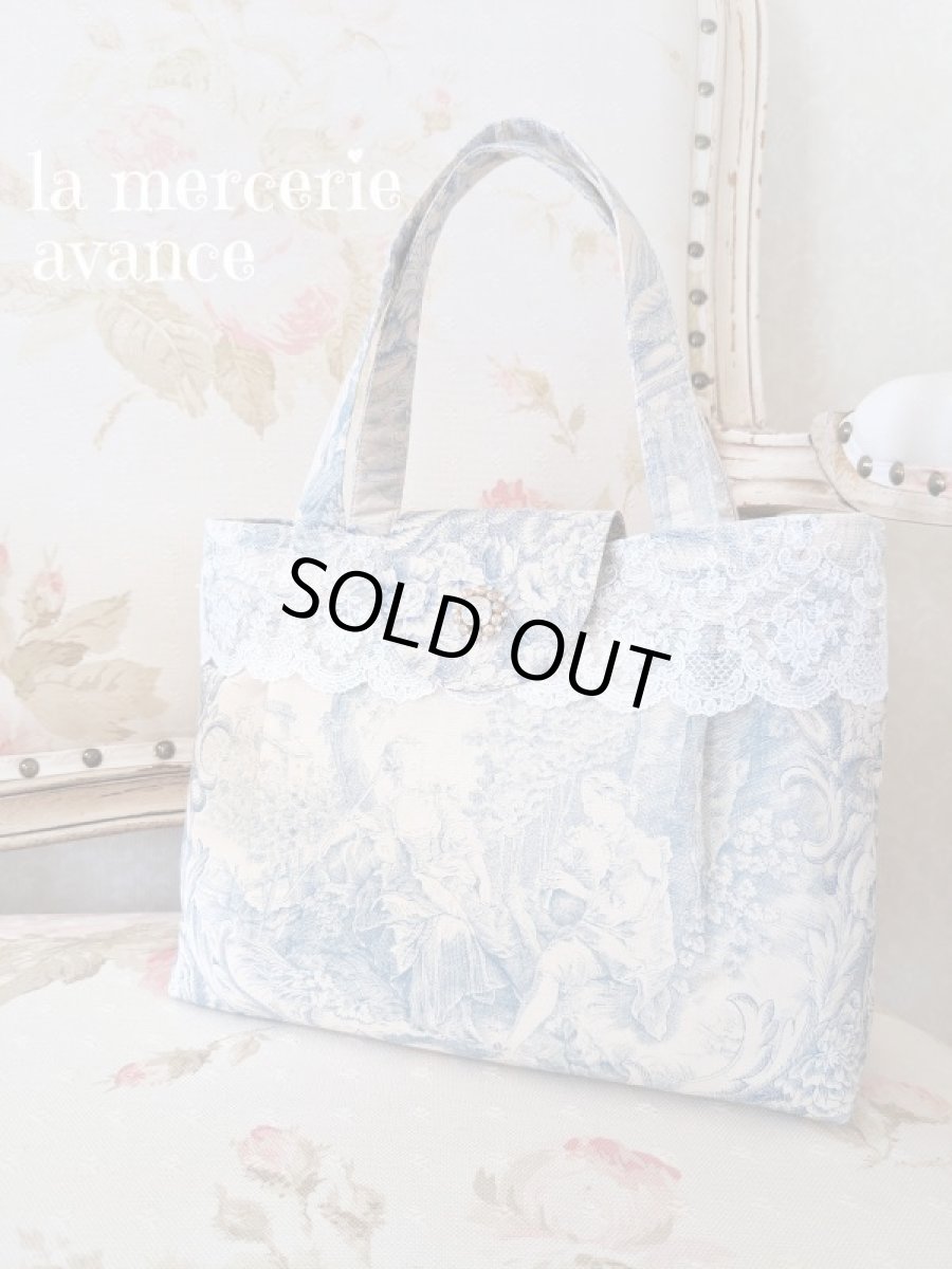 画像4: 【完成品】トワル・ド・ジュイとキラキラスワロのモチーフバッグ　 (akiko) 　 (4)